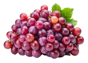 Fototapeta premium red grapes bunch isolated on white background, png, ai generated.