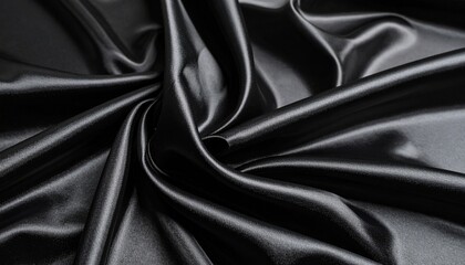Obraz premium Black satin macro folds. Clean, soft, and sensual — a luxury backdrop with depth.