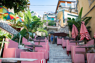 historic old town Taormina  in Messina region of Sicily