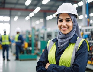 Woman engineer in a factory (2)