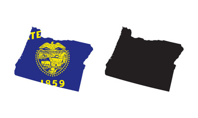Oregon state flag map