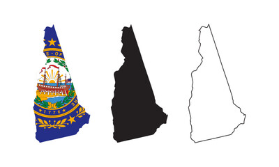 New Hampshire state flag map
