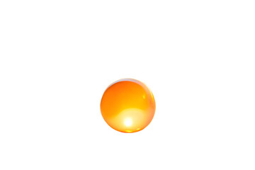 Glowing Orange Sphere with Light Reflection on Transparent Background