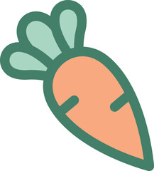Flat Style Carrot Vegetable Illustration