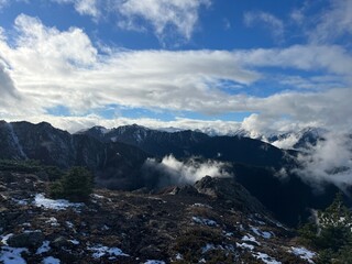 clouds over the mountains