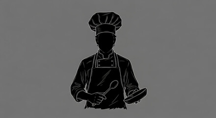 Silhouette Chef Graphic Culinary Arts & Restaurant Industry Professional Illustration
