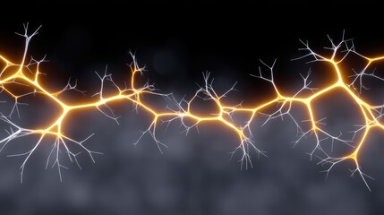 Obraz premium Intricate Neural Connections Illustrating the Human Brain's Complex Electrical Activity and Neurotransmission Pathways