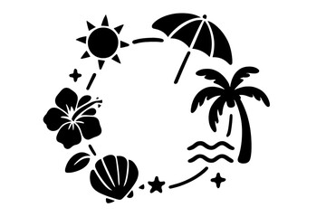 Tropical Beach Scene Illustration