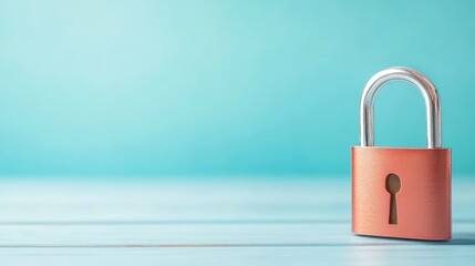 Naklejka premium Padlock on light blue background