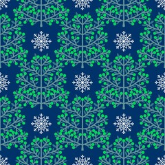 Christmas tree seamless winter pattern for wrapping paper and fabrics