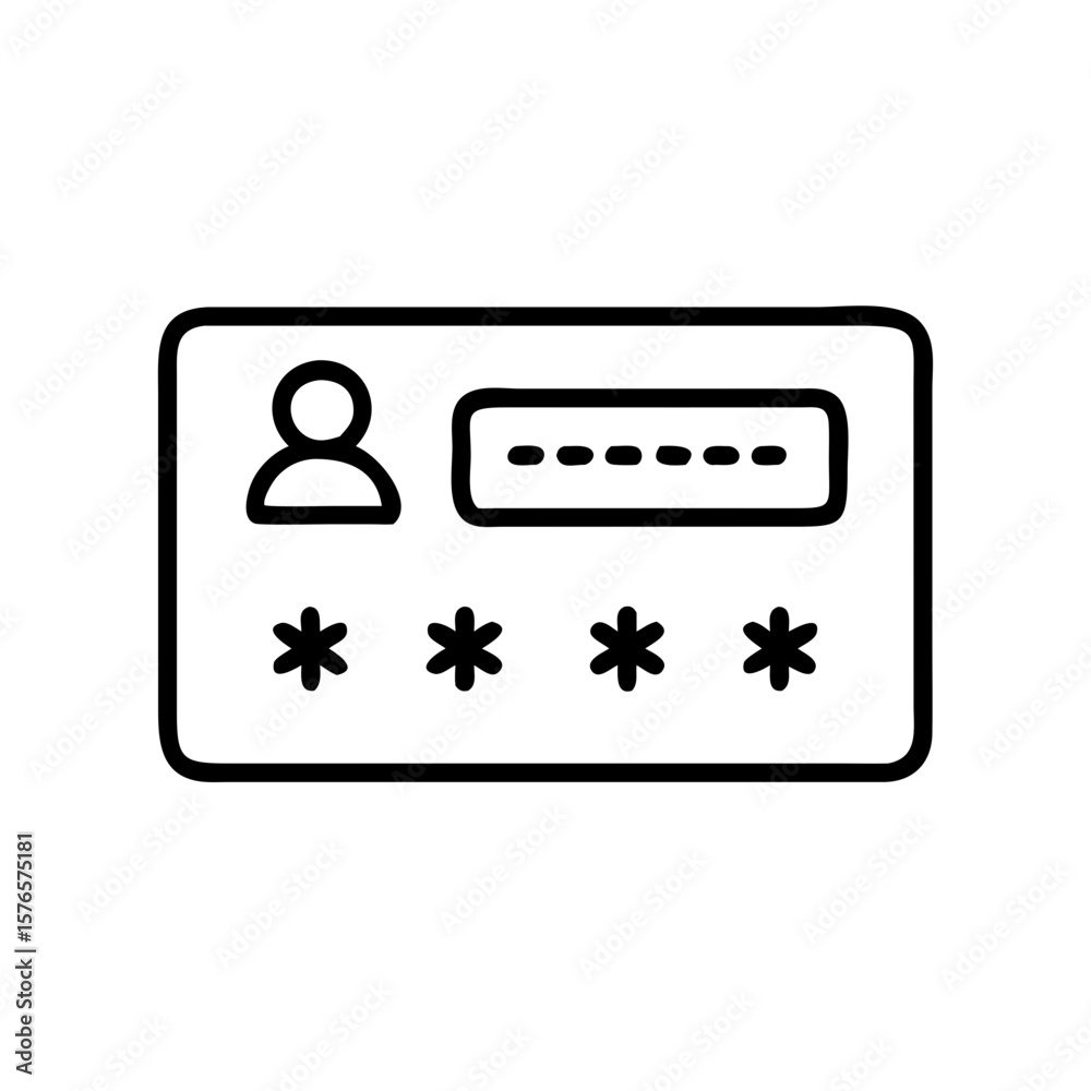 Poster icon of password manager with username and password fields