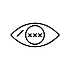 Icon eye with cross for hide password feature in minimal style  