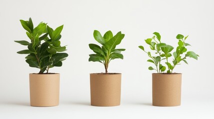 Potted plants against white background
