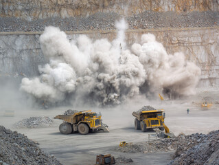 Explosive operation in an open pit mine