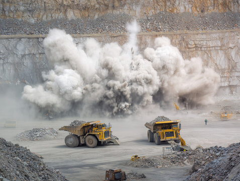 Explosive operation in an open pit mine