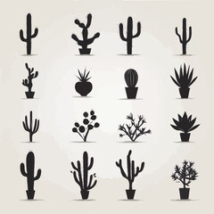 set of cactus icons