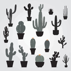 set of cactus icon