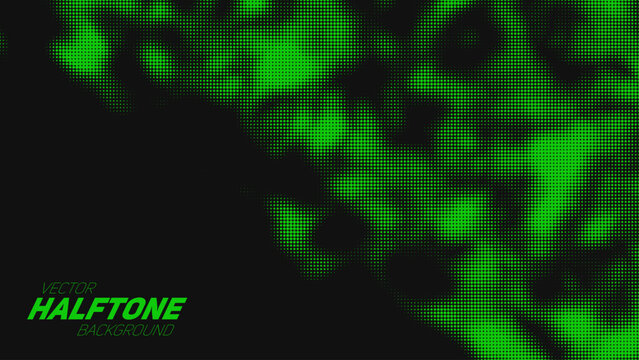 Abstract vector torn green halftone background. Scrathed dotted texture element.