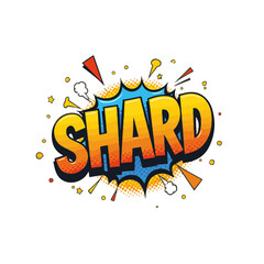 Vibrant pop art Cursed shard bursting with energy and dynamic shapes, isolated on white, design concept for graphic arts and creative projects.