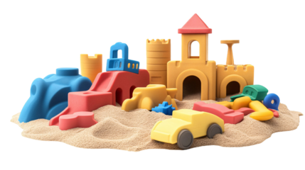 Sandbox Toys for Outdoor Play and Fun - Isolated on White Background