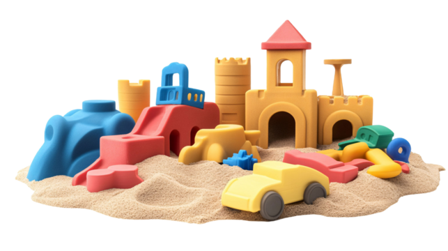 Sandbox Toys for Outdoor Play and Fun - Isolated on White Background