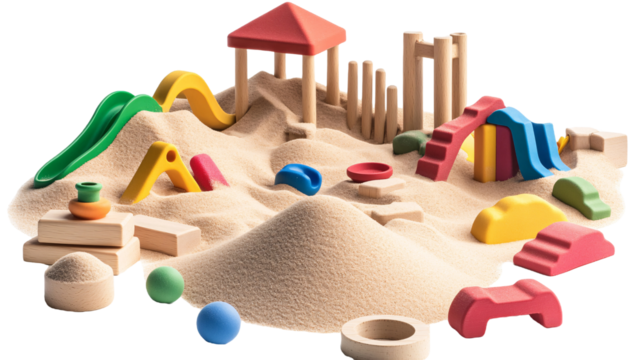 Sandbox Toys for Outdoor Play and Fun - Isolated on White Background