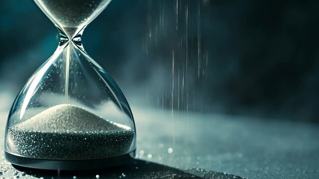 Hourglass with flowing sand
