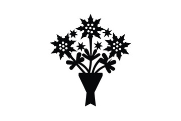 christmas bouquet vector icon