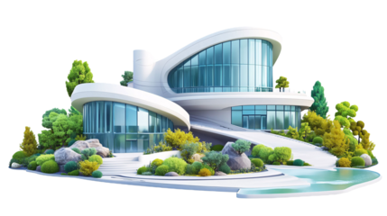 Science Center for Education and Exploration - Isolated on White Background