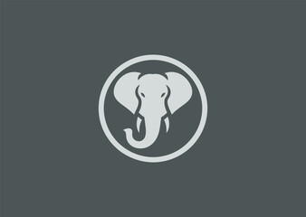 Elephant logo for wisdom, strength, or wildlife-themed branding.