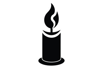 christmas candle flame vector icon