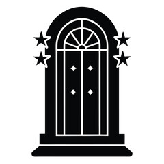 christmas front door vector icon