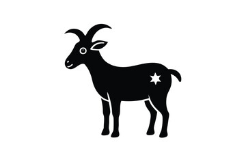 christmas goat vector icon
