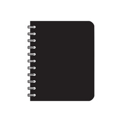 Black Notebook Vector Illustration With Spiral Binding Design