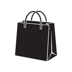 Black Shopping Bag Vector Illustration For Retail And Commerce