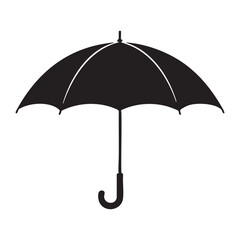 Classic Black Umbrella Silhouette Protection From Rain Minimalist Design