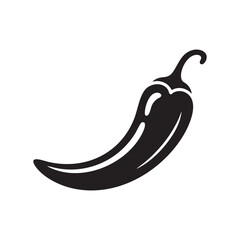 Silhouette Illustration Of A Chili Pepper Vegetable Isolated On White