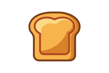 Slice Of Toast With Peanut Butter Icon Vector On White