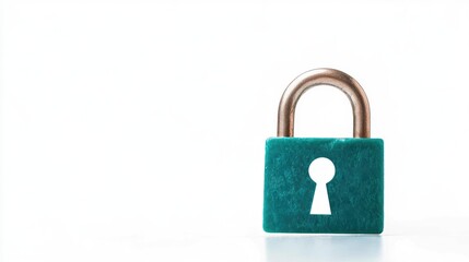 Teal lock security graphic