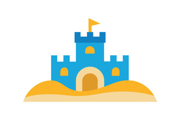 Sandcastle Icon Vector Beach Summer On White