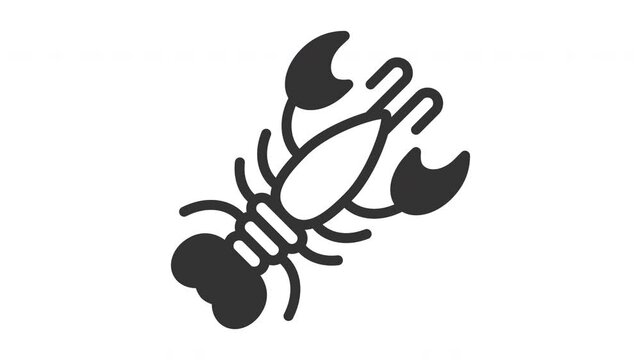 animated lobster icon. Perfect for food, allergy, allergen, health, egg, fish, peanut, nutrition, drink, gluten, seafood, allergic, reaction, disease, allergens, ingredient, medicine and immune