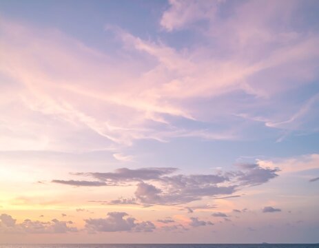 Pastel sunset sky over the sea