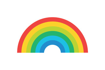 Obraz premium Rainbow Icon Vector Colorful Flat On White