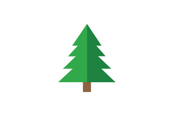 Obraz premium Pine Tree Icon Vector Flat Forest Style On White