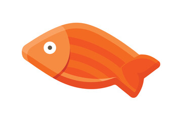 Piece Of Salmon Fish Icon Vector Cartoon Flat On White