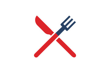 Fork And Knife Crossed Icon Vector Dining Icon On White