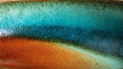 Ceramic Detail with Turquoise and Brown Glaze