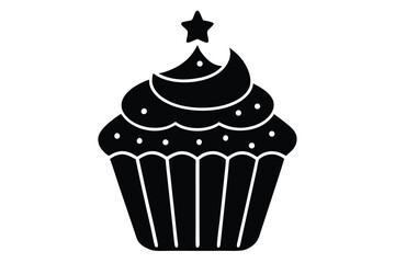 holiday cupcake vector icon