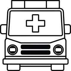 Obraz premium Emergency Medical Services Ambulance Icon Illustration