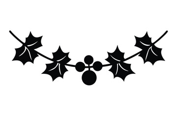 holly garland vector icon